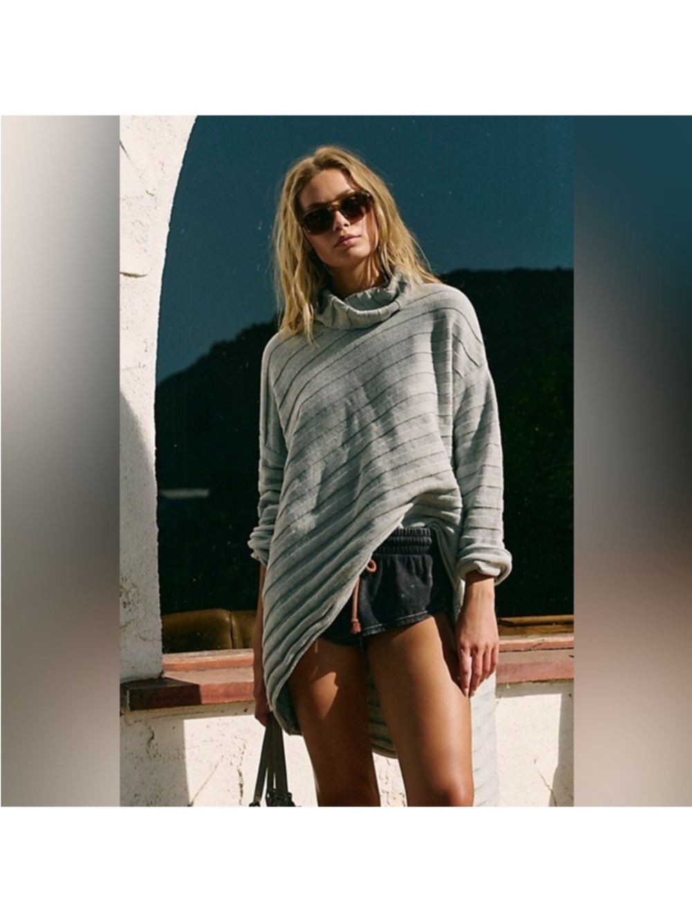 Free People Beach Versa Sweater Tunic in Green Sz XS
